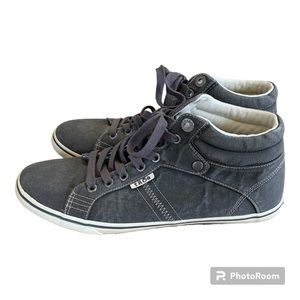 Taos Top Star Mid Top Gray Canvas Sneakers Women's 9.5 Lace Up Comfort Shoes